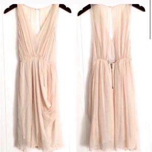 NWT Alice&Olivia Blush Pink Silk Draped Dress